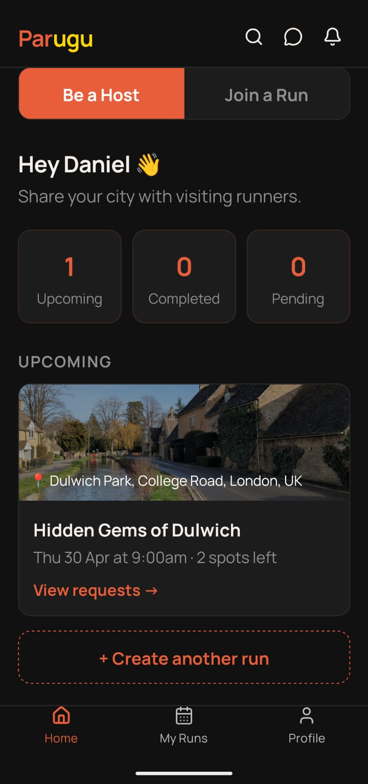 Host dashboard